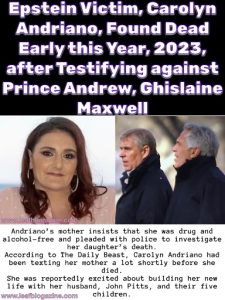 Epstein Victim Found Dead after Testifying against Prince Andrew